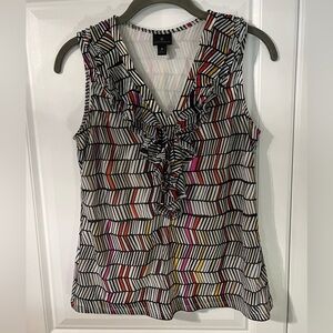 Sleeveless Chevron Striped Tank Top- Small